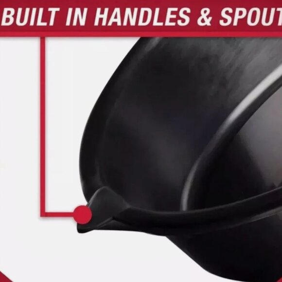 HYPER TOUGH Oil Drain Pan Automotive 7-Quart Drain Pan, 7QDP-19-BLK Portable - Picture 3 of 5